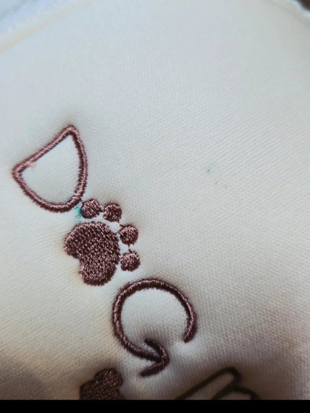Francesca's Collections Cream Dog Mom Cap with Brown Embroidery